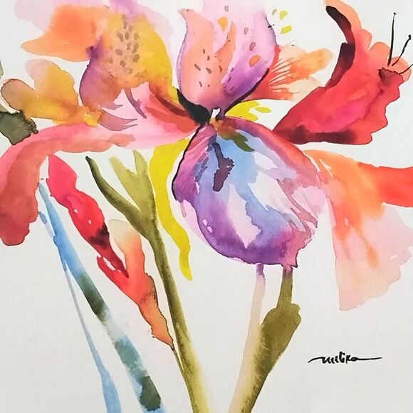 Ultika Lilly water color print - Picture 1 of 3